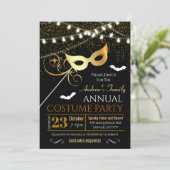 Halloween Masquerade Party Einladung (Stehend Vorderseite)