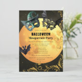 Halloween Masquerade Party Einladung (Stehend Vorderseite)
