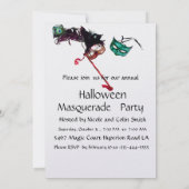 HALLOWEEN MASQUERADE PARTY MASK, Weißeis Einladung (Rückseite)