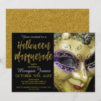 Halloween Masquerade Party mit moderner Typografie