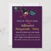 HALLOWEEN MASQUERADE PARTY, schwarz Einladung (Rückseite)