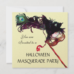 HALLOWEEN MASQUERADE PARTY, Schwarzes Gold Einladung