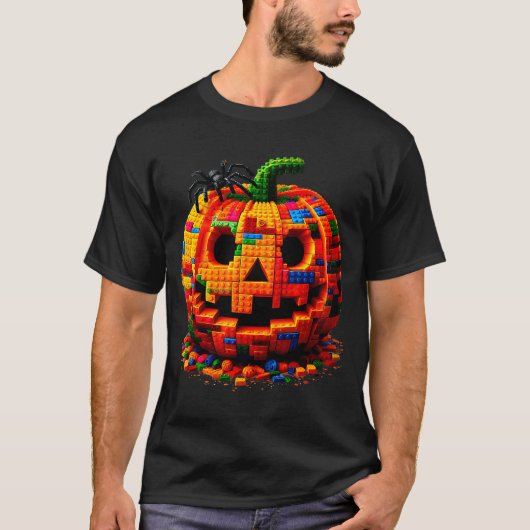 Halloween Master Builder Pumpkin Kids Building Blo T-Shirt (Vorderseite)