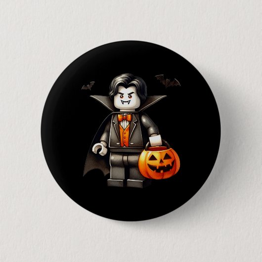 Halloween Master Builder Vampire Kids Gebäude Blo Button (Vorderseite)