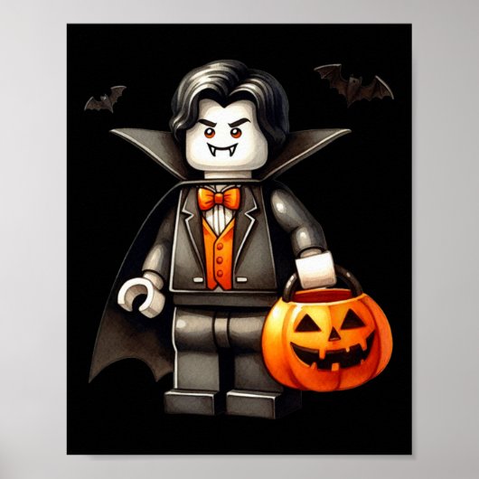 Halloween Master Builder Vampire Kids Gebäude Blo Poster (Vorne)