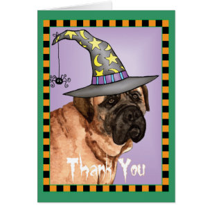 Halloween Mastiff Dankeschön Karte