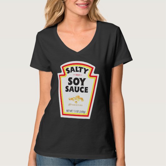 Halloween Matching Costume Salty Soy Sauce Flasche T-Shirt (Vorderseite)
