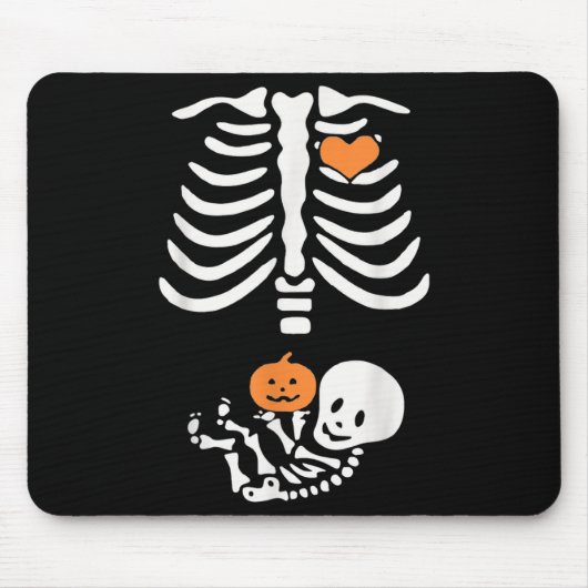 Halloween Maternity Skeleton Baby Heart Pregnancy  Mousepad (Vorne)