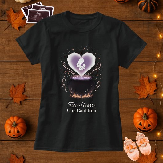 Halloween Maternity Two Hearts One Cauldron T-Shirt