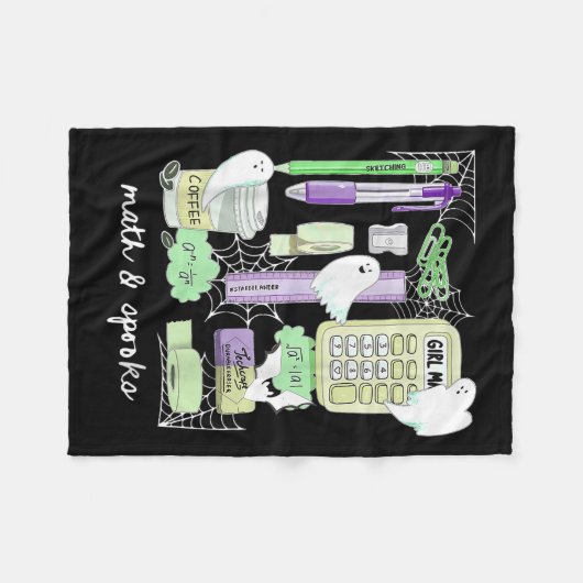 Halloween Math Teacher Ghosts Trig Or Treat Studen Fleecedecke (Vorderseite (Horizontal))