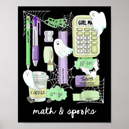Halloween Math Teacher Ghosts Trig Or Treat Studen Poster (Vorne)
