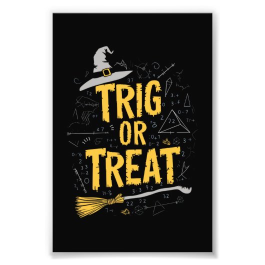 Halloween-Mathe-Lehrer Trig oder Treat Schule Fotodruck (Vorne)
