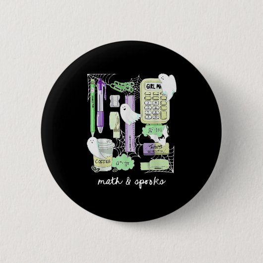 Halloween-Mathelehrer-Geister Trig oder Treat Stud Button (Vorderseite)