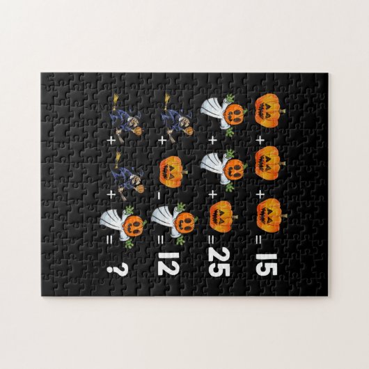 Halloween-Mathematik-Gleichungen für Mathematikleh Puzzle (Horizontal)