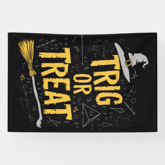 Halloween Mathematik Lehrer Trig oder Leckerei Sch Banner (Horizontal)