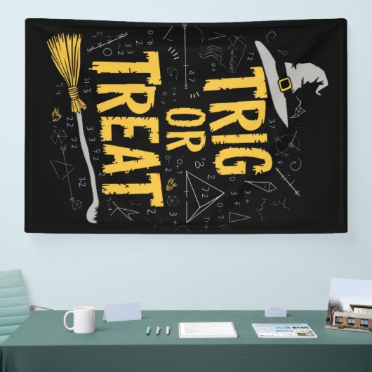 Halloween Mathematik Lehrer Trig oder Leckerei Sch Banner (Messe)
