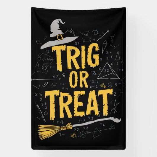 Halloween Mathematik Lehrer Trig oder Leckerei Sch Banner (Vertikal)