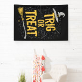 Halloween Mathematik Lehrer Trig oder Leckerei Sch Banner (InSitu)