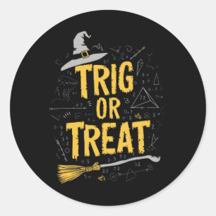 Halloween Mathematik Lehrer Trig oder Leckerei Sch Runder Aufkleber