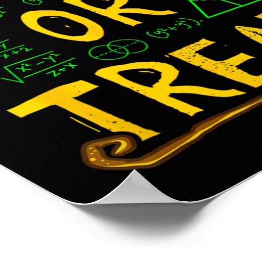 Halloween Mathematik Lehrer Trig oder Leckerei Stu Poster (Ecke)
