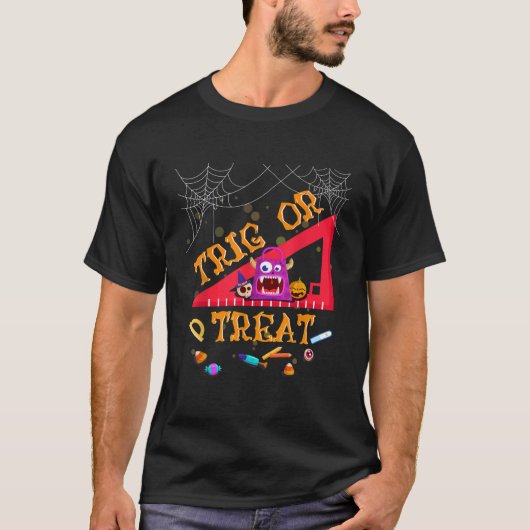 Halloween Mathematik Lehrer Trig oder Leckerei Stu T-Shirt (Vorderseite)