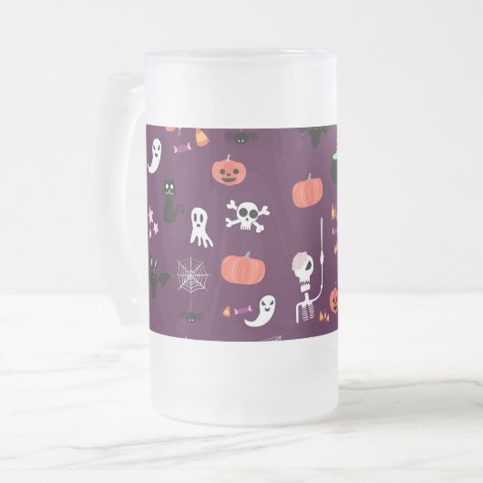 Halloween Mattglas Bierglas (Vorderseite Links)