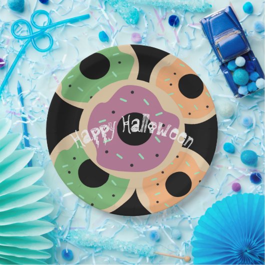 Halloween Mattiert Donut und Sprinkles Pappteller (Party)
