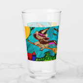 HALLOWEEN MAUS FLIEGENDE HEXE  GLAS (Rückseite)