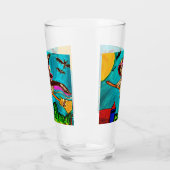 HALLOWEEN MAUS FLIEGENDE HEXE  GLAS (Links)