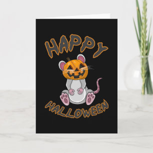 Halloween Maus Mice Rat Pumpkin Horror Geschenk Id Karte