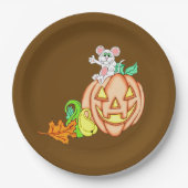 Halloween Maus und Pumpkin Pappteller (Vorderseite)