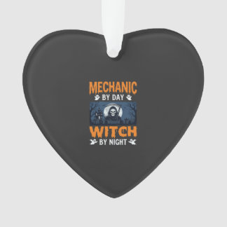 Halloween Mechaniker bei Tag, Hexe bei Nacht Ornament