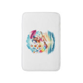 Halloween Meerjungfrau auf Broom Badematte (Vorderseite Vertikal)