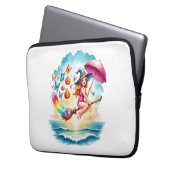Halloween Meerjungfrau auf Broom Laptopschutzhülle (Vorderseite Links)