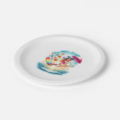 Halloween Meerjungfrau auf Broom Pappteller (Schrägansicht)