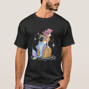 Halloween Meerjungfrau Pirat Katze Niedlich Lustig T-Shirt