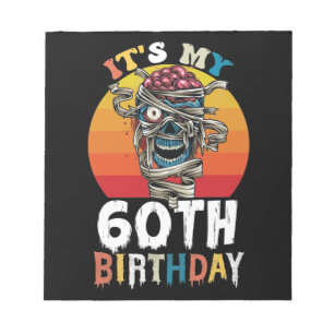 Halloween Mein 60. Geburtstag Zombie Notizblock
