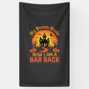 Halloween Mein Besen Brach Bar Zurück Hexe Banner