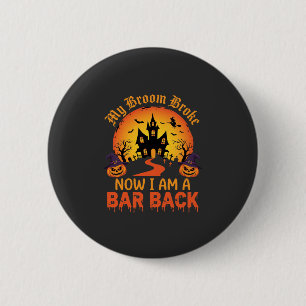 Halloween Mein Besen Brach Bar Zurück Hexe Button