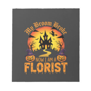 Halloween Mein Besen Brach Florist Hexe Notizblock