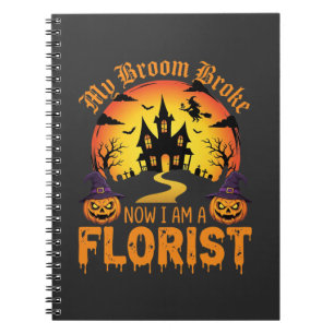 Halloween Mein Besen Brach Florist Hexe Notizblock