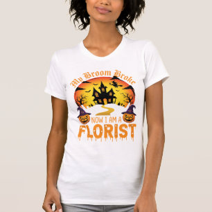 Halloween Mein Besen Brach Florist Hexe T-Shirt