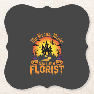 Halloween Mein Besen Brach Florist Hexe Untersetzer