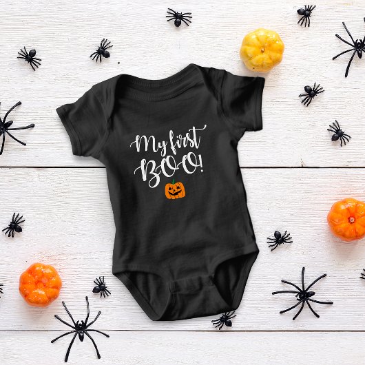 Halloween Mein erster Boo! Kürbis Baby Strampler