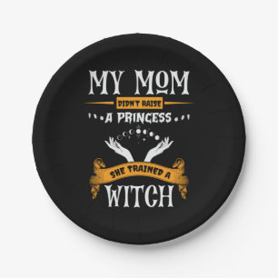 Halloween Meine Mama hat eine Hexe zum Geburtstag Pappteller