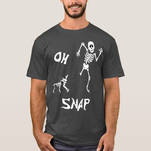Halloween Men Women Oh Snap Skelett und Hund T-Shirt (Vorderseite)
