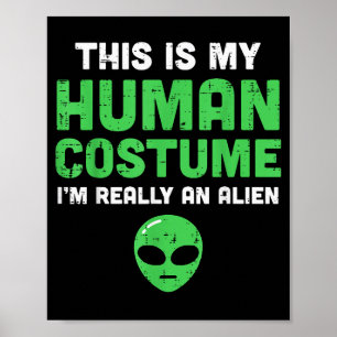 Halloween-Menschenkostüm Ich bin Alien Lustig Männ Poster