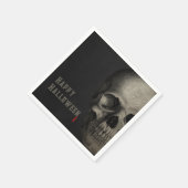 Halloween menschlicher Schädel schwarz Serviette (Ecke)