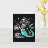 Halloween Mermaid Funny Skeleton Karte (Gelbe Blume)