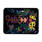 Halloween Mermaid Hexch Mercats Ghosts Pumpkins Magnet (Horizontal)